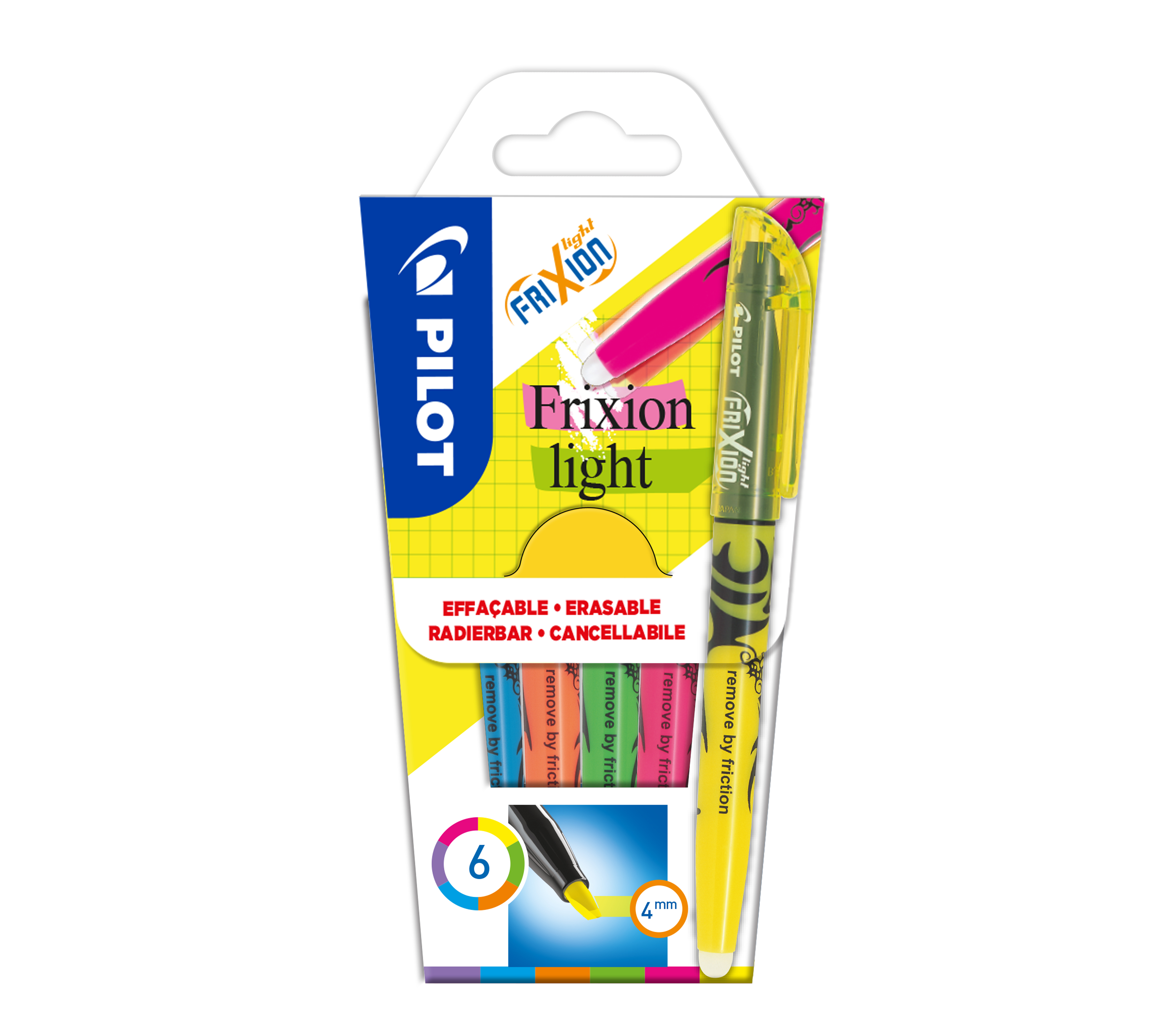 Frixion Light Hlighter Pens-Wallet of 6